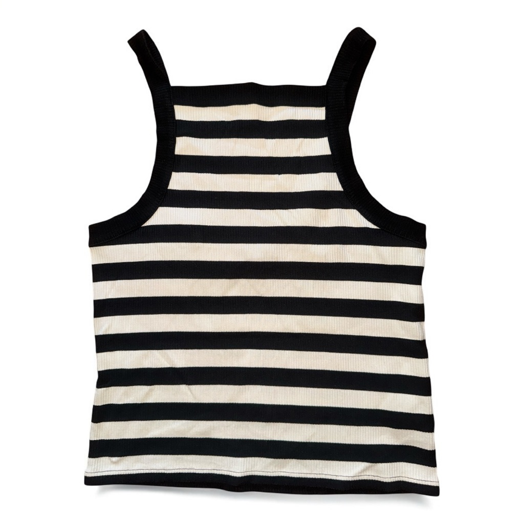 J. Crew Black And White Striped Tank Top Xl